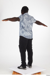 Whole Body Man T poses Black Casual Shirt Jeans Average Standing Studio photo references